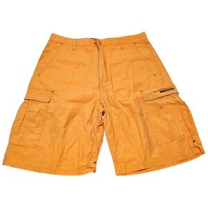 Unionbay Cargo Shorts Mens 34 Orange Cotton Nylon Utility Y2K